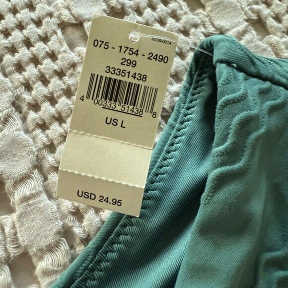 NEW Aerie Teal Wavy Textured‎ Bikini Bottom Size L - Picture 4 of 6